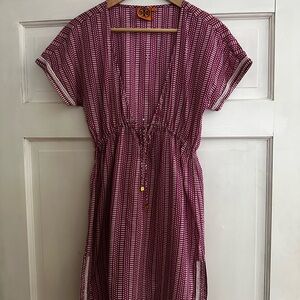 Tory Burch Purple Midi Sundress with Dolman Sleeves